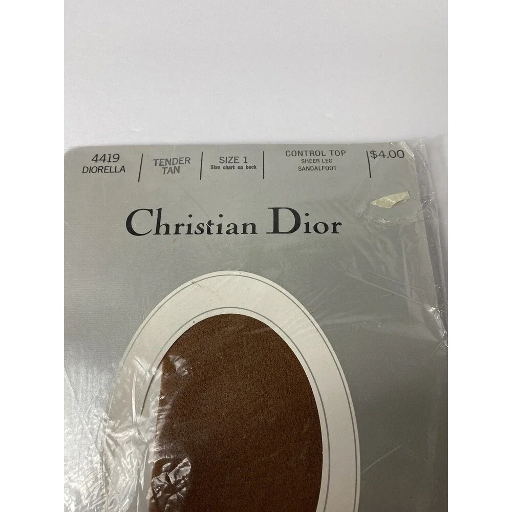 Christian Dior Control Top Sandalfoot #4419 Diorella Tender Tan Size 1